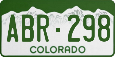 CO license plate ABR298