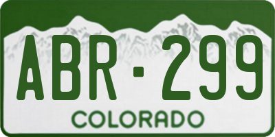 CO license plate ABR299