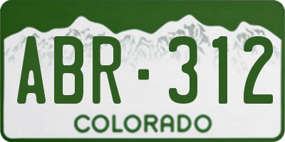 CO license plate ABR312