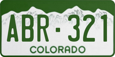 CO license plate ABR321