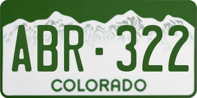 CO license plate ABR322