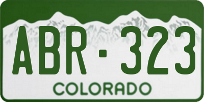 CO license plate ABR323