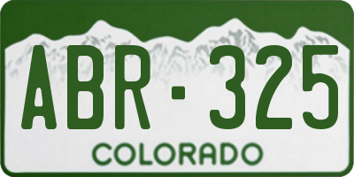 CO license plate ABR325