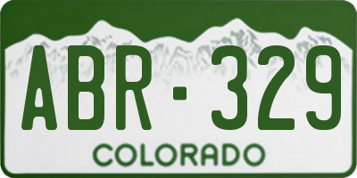 CO license plate ABR329