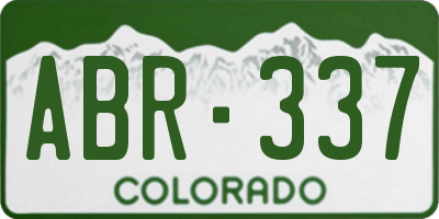 CO license plate ABR337