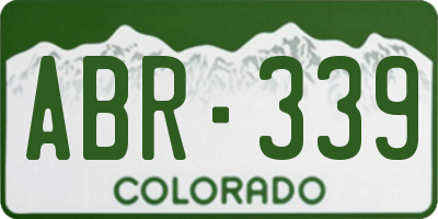 CO license plate ABR339