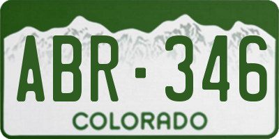 CO license plate ABR346