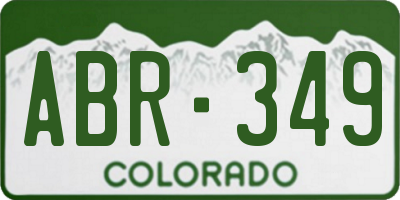 CO license plate ABR349