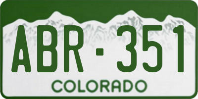 CO license plate ABR351