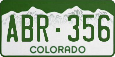 CO license plate ABR356