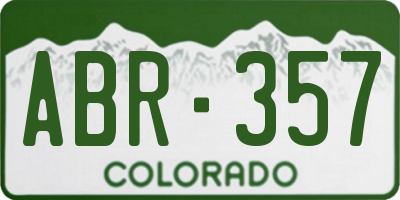CO license plate ABR357