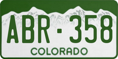 CO license plate ABR358