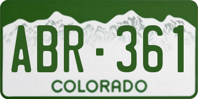 CO license plate ABR361
