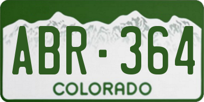 CO license plate ABR364