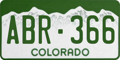 CO license plate ABR366