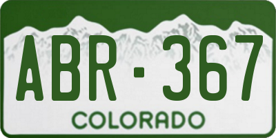CO license plate ABR367