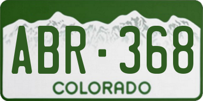 CO license plate ABR368