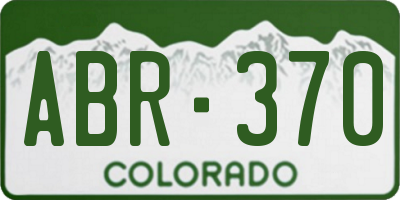 CO license plate ABR370