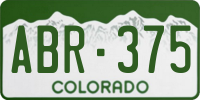 CO license plate ABR375