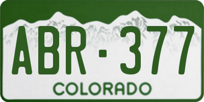 CO license plate ABR377