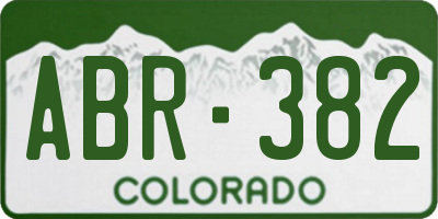 CO license plate ABR382