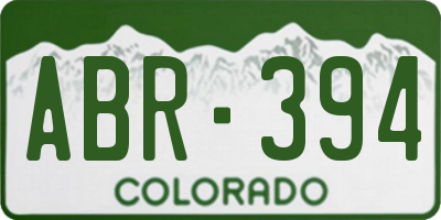 CO license plate ABR394