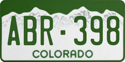 CO license plate ABR398