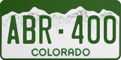 CO license plate ABR400