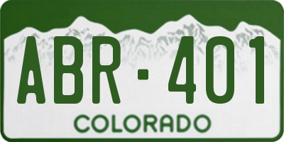 CO license plate ABR401