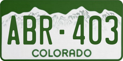 CO license plate ABR403