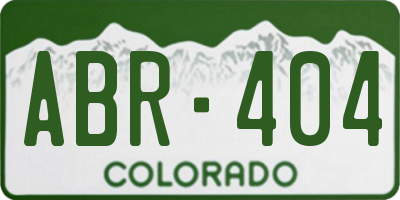 CO license plate ABR404