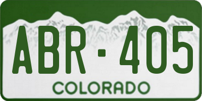 CO license plate ABR405