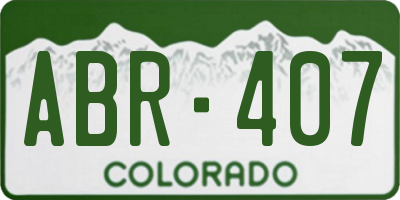 CO license plate ABR407