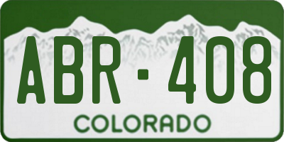 CO license plate ABR408