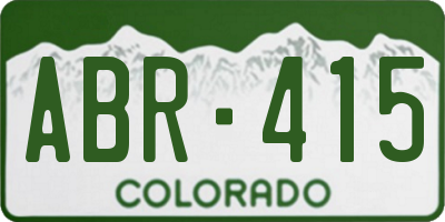 CO license plate ABR415