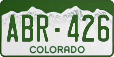 CO license plate ABR426