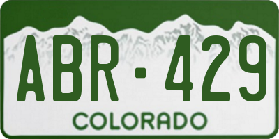 CO license plate ABR429