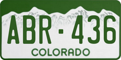 CO license plate ABR436