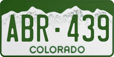 CO license plate ABR439