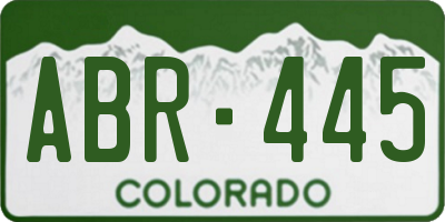 CO license plate ABR445