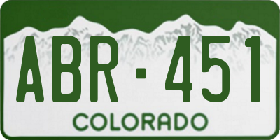 CO license plate ABR451