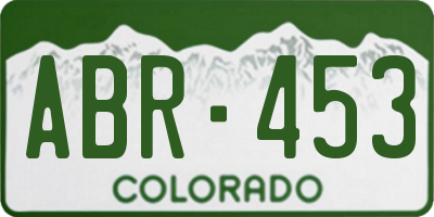 CO license plate ABR453