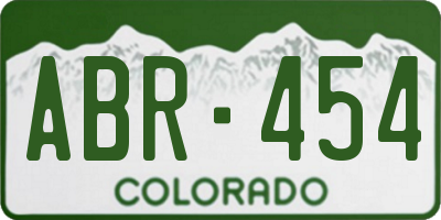 CO license plate ABR454