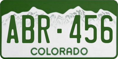 CO license plate ABR456