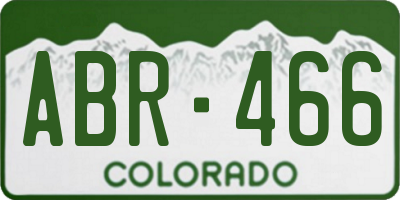 CO license plate ABR466