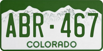 CO license plate ABR467