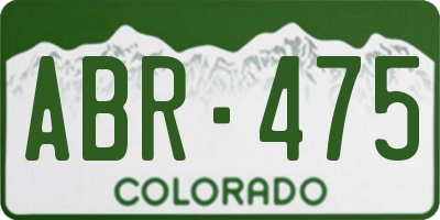 CO license plate ABR475