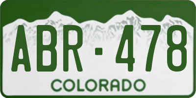 CO license plate ABR478