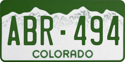 CO license plate ABR494