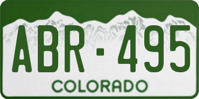 CO license plate ABR495
